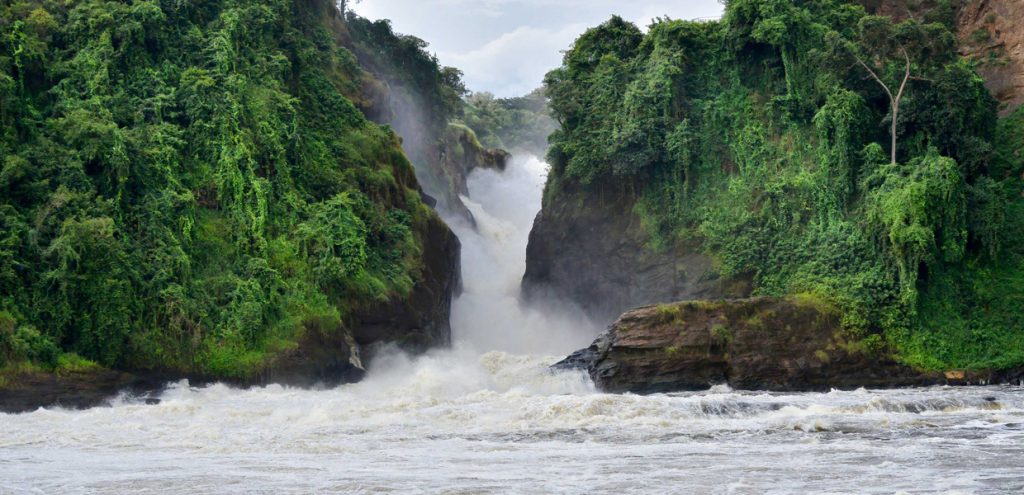 A closer view of the mighty Murchison Falls in Murchison Falls National Park, one of Uganda national parks